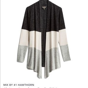 Long sleeve color block cardigan